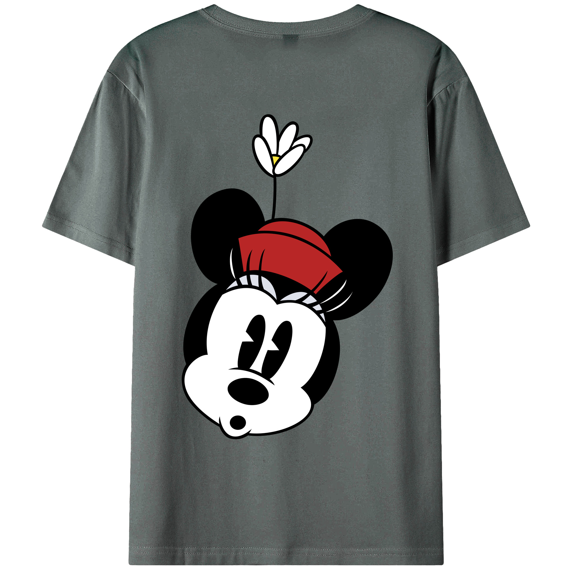 ミッキーマウス Mickey Mouse 綿100％ メンズ半袖Tシャツ（バックプリント） 通気性